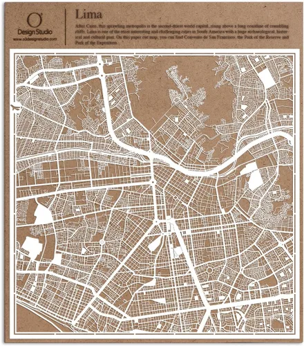 Vista 151 de O3 Design Studio Aberdeen - Mapa de papel cortado en papel blanco de 12 x 12 pulgadas