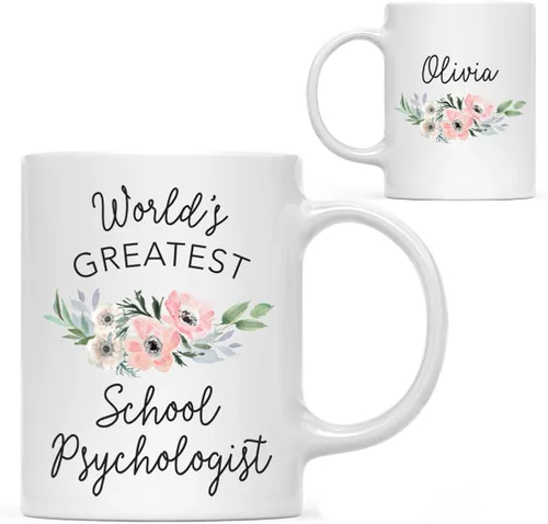 Vista 20 de Andaz Press Taza de café personalizada de 11 onzas, taza ejecutiva de relaciones públicas más grande del mundo, flor de anémona rosa, 1 paquete