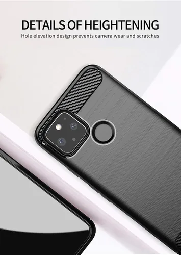 Vista 5 de Asuwish Funda compatible con Google Pixel 5 y protector de pantalla de vidrio templado, accesorios de celda, fundas protectoras de silicona TPU