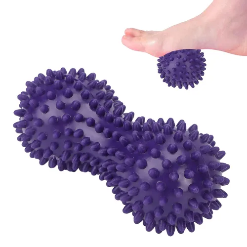 Vista 2 de Bola de masaje de yoga, bola de pies, masajeador de tejido profundo, bola de fascia de yoga, bola de masaje de cacahuete, bola de masaje con pinchos