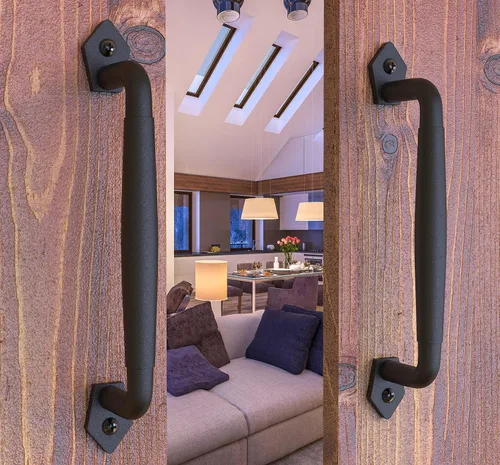 Vista 31 de Tirador Clásico de Puerta – Tirador de Acero Resistente para Portones, Puertas de Granero, Cercas Exteriores, Negro, 7 Pulgadas
