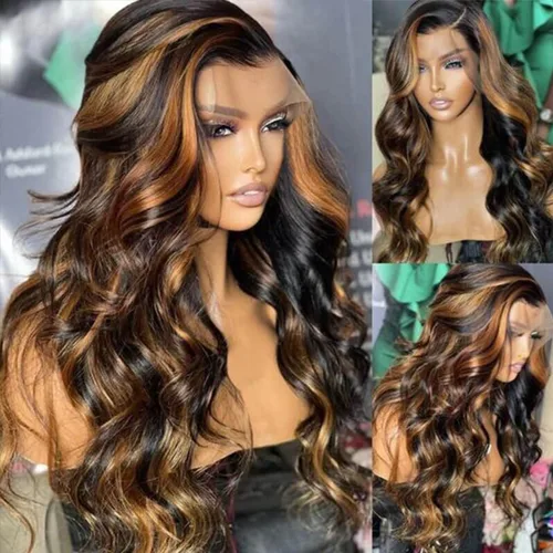 Vista 41 de BAIICS Pelucas de cabello humano rubio miel con encaje frontal transparente HD de 13 x 6 pulgadas, peluca frontal de encaje transparente HD 12A