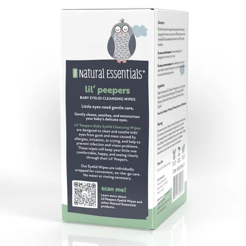 Vista 7 de Natural Essentials Lil' Peepers Toallitas limpiadoras de ojos y párpados para bebés, sin conservantes y sin enjuague, toallitas suaves
