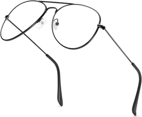 Vista 10 de Lentes de aviador transparentes con montura metálica clásica de primera calidad Paquete de 3