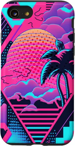 Vista 18 de iPhone 16 Retro Vaporwave Vibes - Funda para amantes de la nostalgia de la música de los años 90