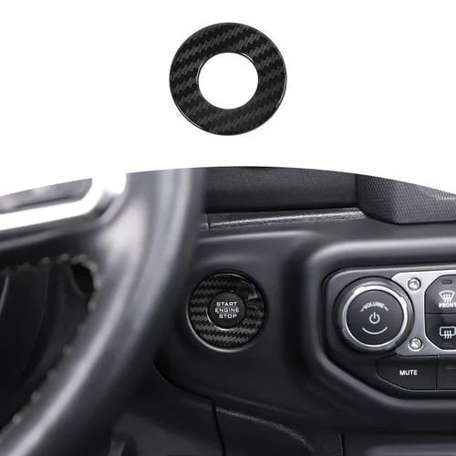 Vista 12 de RT-TCZ para Jeep JL Anillo de Cubierta de Botón de Arranque/Parada para Jeep Wrangler JL JLU Gladiator JT 2018-2024 Accesorios de Interior Azul Bebé