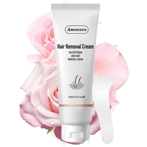 Vista 10 de Kit de crema depilatoria sin dolor, crema depilatoria eficaz para mujeres y hombres, formulada con pepino para una piel suave, removedor de vello