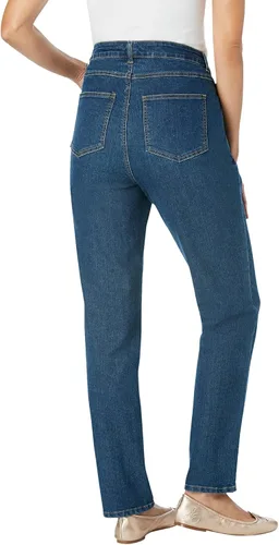 Vista 3 de Woman Within Jeans elásticos de pierna recta de talla grande para mujer