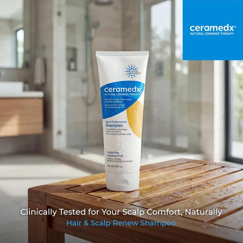 Vista 2 de Ceramedx Champú renovador para cabello y cuero cabelludo con tecnología Riceramide-3 a base de plantas, hidratación profunda para cabello seco