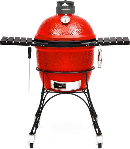 Vista 9 de Kamado Joe Classic Joe Series II - Parrilla de carbón de cerámica independiente de 18 pulgadas y ahumador con bisagra AirLift, ventilación superior