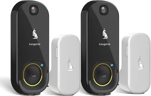 Vista 2 de Timbre inalámbrico canguro + timbre, cámara HD, fácil instalación, batería de detección, detección de movimiento, WiFi 2.4G, alertas en tiempo real