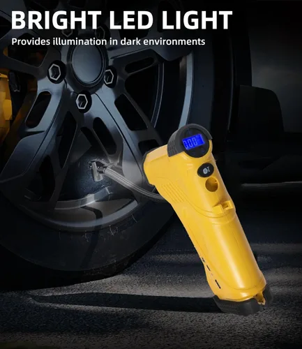 Vista 5 de TopAutoGear Compresor de aire portátil para inflador de neumáticos de 150 PSI, potencia dual de 12 V/20 V, salida USB, bomba de aire ideal