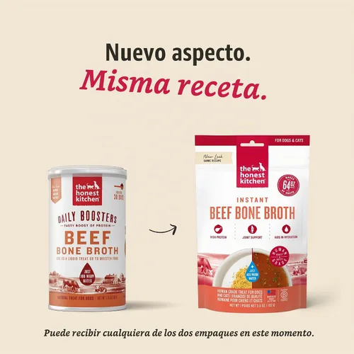 Vista 3 de The Honest Kitchen Caldo Instantáneo de Hueso de Carne con Cúrcuma para Perros, Refuerzo Diario, 102 Gramos
