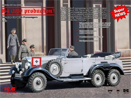 Vista 7 de ICM Modelos G4 1939 Producción Coche alemán con kit de construcción de pasajeros