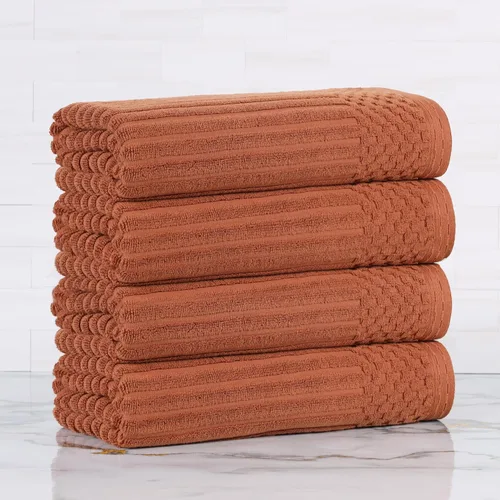 Vista 166 de Superior Juego de 6 toallas de algodón sólido y acanalado, toallas de cara de 13 x 13 pulgadas, toallas de mano de 16 x 28 pulgadas, toallas de baño