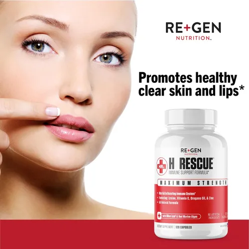 Vista 4 de Re+Gen Nutrition H Rescue Suplemento de apoyo inmunológico para adultos, cápsulas con zinc, vitamina C, aminoácido de lisina L y aceite de orégano