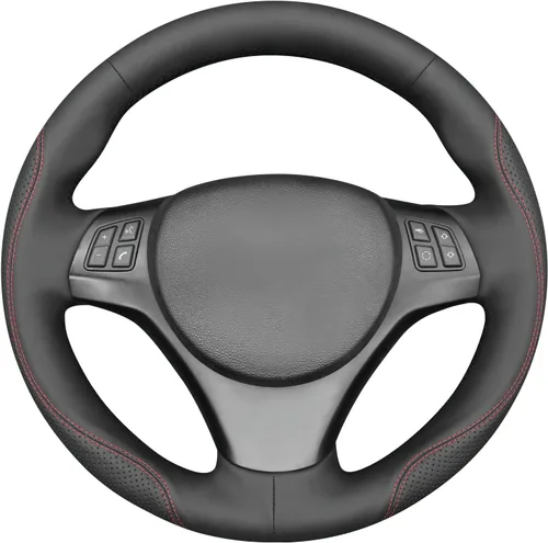 Vista 16 de MEWANT Funda de volante para BMW E90 M Sport E81 E82 E87 E88 E91 E92 E93 M3 E90 E92 de gamuza negra