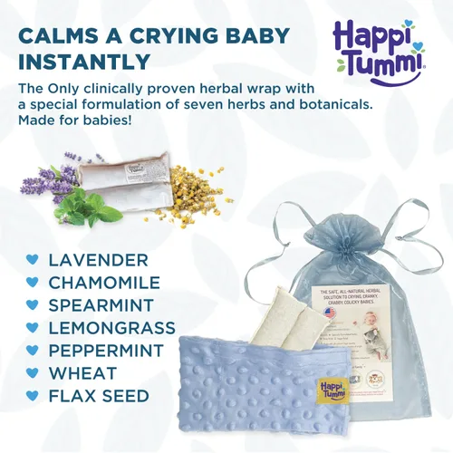 Vista 3 de Banda de cintura para alivio natural de cólicos Happi Tummi, 0-24 meses, Azul