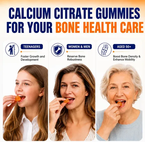 Vista 3 de (2 unidades) Citrato de calcio con gomitas de vitamina D3, suplemento de calcio de 1200 mg para mujeres y hombres, apoya la salud de los huesos