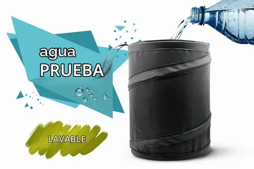 Vista 4 de Mavoro - Bote de basura para automóvil, impermeable, plegable, 1 galón, 1