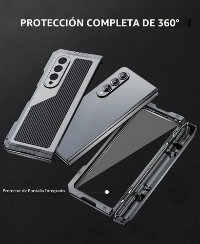 Vista 2 de Mitywah Armour - Funda para Saumsung Fold 4, protección de cuerpo completo para Galaxy Fold 4 con soporte para bolígrafo S, funda resistente a