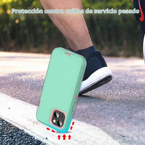 Vista 6 de MXX Funda de Alta Resistencia para iPhone 15 con Pantalla de Vidrio Templado, Protector de Lente de Cámara de 3 Capas, Protección Completa del aqua