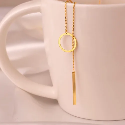 Vista 7 de Tewiky Lariat Collar para mujer, delicados collares largos chapados en oro de 14 quilates, corazón y perlas de circonita cúbica, collar con colgante