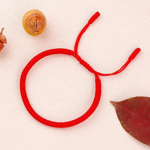 Vista 39 de Pulseras tibetanas hechas a mano con cuerda roja para él y ella, pulsera de la amistad, pulsera de la amistad, hilo negro y rojo para protección