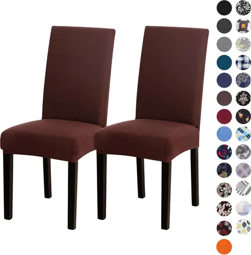 Vista 66 de Sufdari Juego de 2 fundas para sillas de comedor, fundas para sillas de cocina, fundas para sillas Parsons, protectores de sillas de elastano