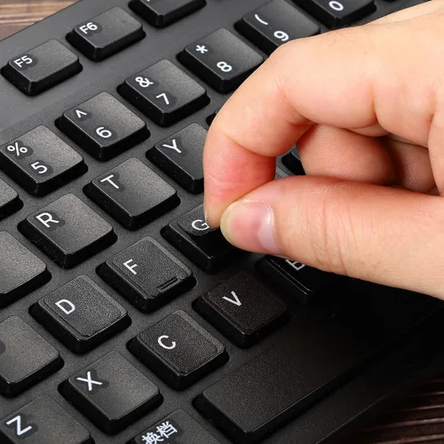 Vista 5 de PATIKIL Calcomanías inglesas para teclado que brillan en la oscuridad, cubierta universal luminosa de repuesto para computadora de escritorio