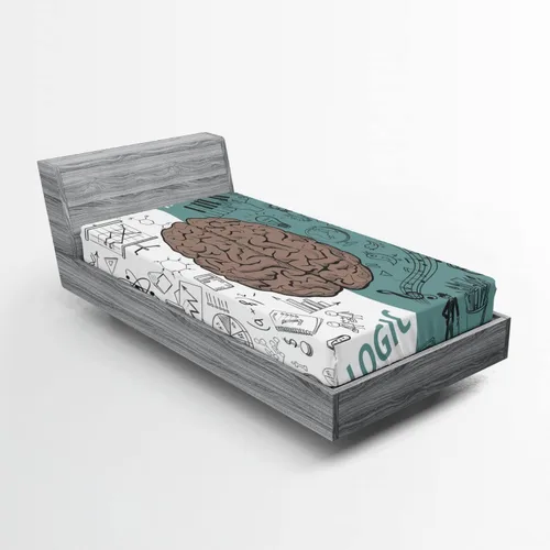 Vista 70 de Ambesonne Juego de sábanas bajeras veganas, ilustración de plátanos simétricamente alineados con patrón de frutas exóticas, funda de cama