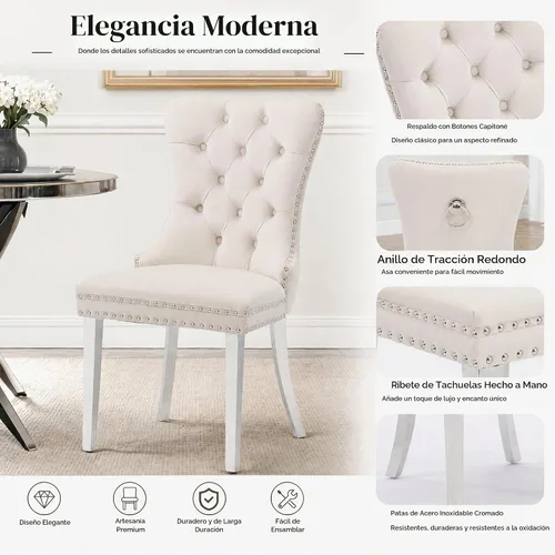 Vista 9 de HomVent - Juego de mesa de comedor extensible de mármol sintético blanco para 4 63"-79" Extendable Dining Room Table Set with 4 Velvet Chairs