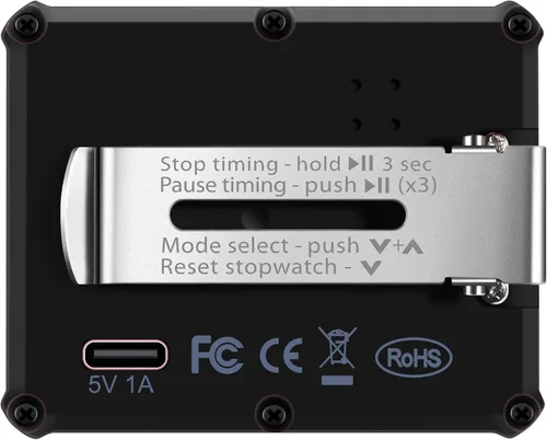 Vista 6 de Temporizador de intervalo 8200 y cronómetro, retroiluminación, carga USB-C, reloj