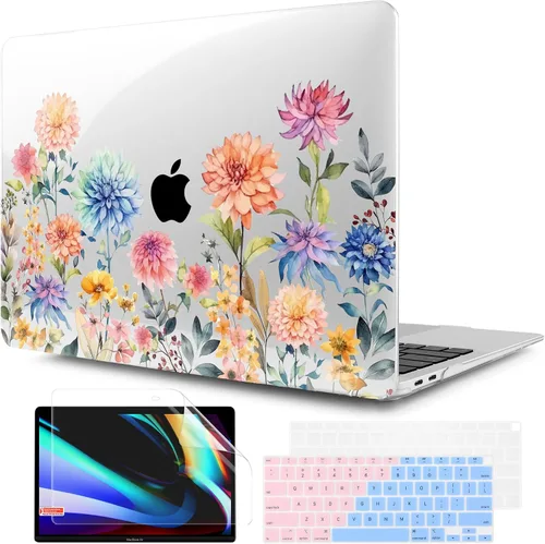 Vista 21 de TWOLSKOO Funda para MacBook Air de 13,3 pulgadas (versión antigua 2018-2021, modelos: M1 A2337, A2179, A1932) - Carcasa rígida con protector de Flor