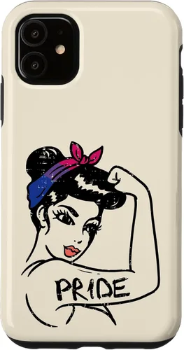 Vista 5 de Funda de regalo para iPhone 14 con bandera LGBTQ de orgullo bisexual e irrompible para mujer fuerte