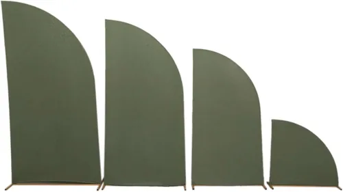 Vista 226 de Efavormart - Juego de 4 fundas de elastano beige para arco de media luna, fundas de telón de fondo Chiara de 2.5 pies a 7 pies para escenarios