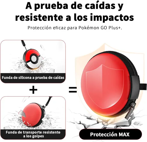 Vista 4 de Funda de transporte compatible con Pokémon GO Plus +, AOLION Funda protectora de silicona resistente al agua con aspecto clásico y excelente