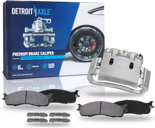 Vista 38 de Detroit Axle - Pastillas de freno para Ford F-150 99-03, 02 Lincoln Blackwood, Pastillas de freno de cerámica delanteras y traseras con repuesto