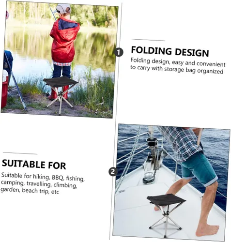 Vista 8 de Leisure Fishing Chair Telescopic Folding Stool Portable Camping Stool for Outdoor Activities