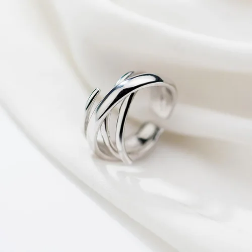 Vista 120 de Anillo de plata de ley 925, minimalista, ajustable, hecho a mano, para mujeres y niñas