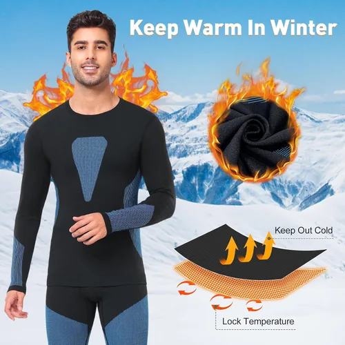 Vista 3 de SIMIYA Conjunto de ropa interior térmica para hombre, ropa interior larga para hombre, ropa interior larga para hombre, parte inferior superior