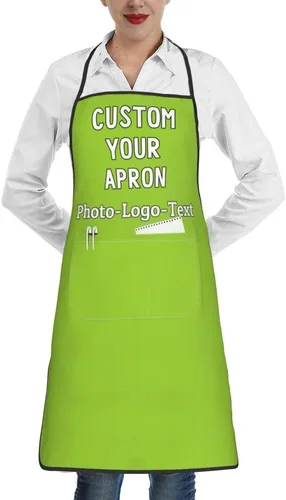 Vista 34 de Delantales personalizados para adultos, delantal personalizado con logotipo de foto, delantal impermeable con 2 bolsillos