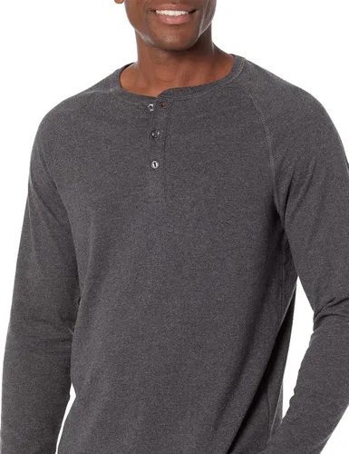 Vista 4 de Tienda Essentials - Camisa Henley de manga larga y corte ajustado para hombre