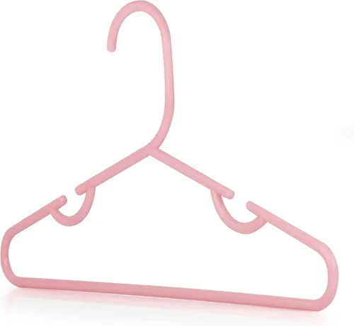 Vista 2 de HANGERWORLD Perchas infantiles para guardería y armario infantil (20 unidades, rosa)