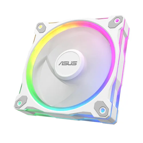 Vista 24 de ASUS Prime MR120 ARGB Fan Negro Paquete Triple, Marco Extra Grueso de 28mm, Silencioso, Enfriamiento de Alto Rendimiento con Control PWM, 20 LEDs