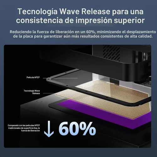 Vista 3 de ANYCUBIC Photon P1 Impresora 3D de resina, alta precisión de 14 K con LighTurbo 4.0, tornillo de bola industrial máxima estabilidad para Prosumer