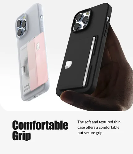 Vista 7 de GOOSPERY Rail 2 - Funda para tarjetas para iPhone 14 Pro Max, color negro, material de TPU, dos ranuras para tarjetas, protección ligera y suave