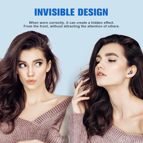Vista 6 de Loluka Auriculares invisibles inalámbricos Bluetooth, discretos y pequeños ocultos con Bluetooth para el trabajo, auriculares inalámbricos