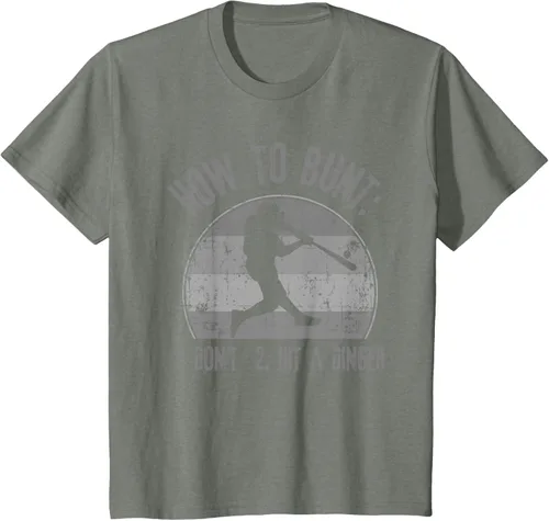 Vista 87 de Cómo Bunt Don't Hit A Dinger - Camiseta divertida de béisbol y sóftbol, Negro, S