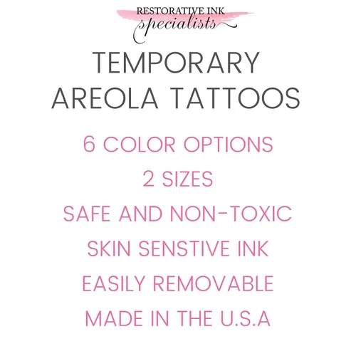 Vista 3 de Tatuajes temporales para cáncer de mama para mujeres, 5 pares, tatuaje temporal de areola, tatuaje temporal posmastectomía, solución de pezón